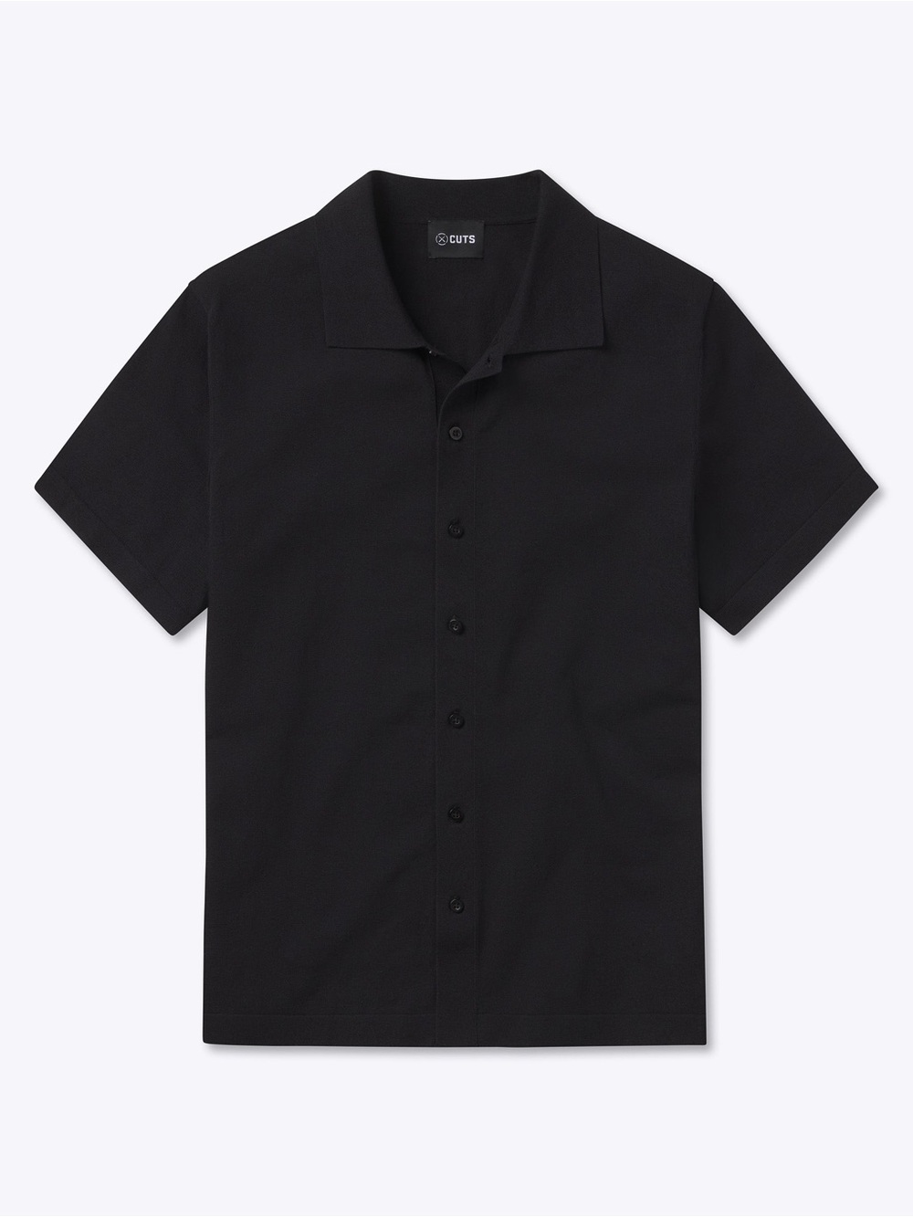 Cuts Clothing Black Riviera Knit Button Up